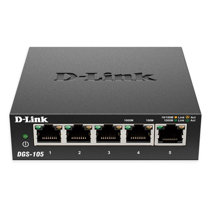 Μεταγωγέας δικτύου D-LINK DGS-105 5-Port Gigabit Ethernet 10/100/1000 Unmanaged Desktop Switch