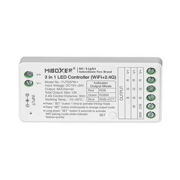 Ασύρματο RF wifi controller για ταινίες led rgbw 6A DC 12V/216W 24V/432W