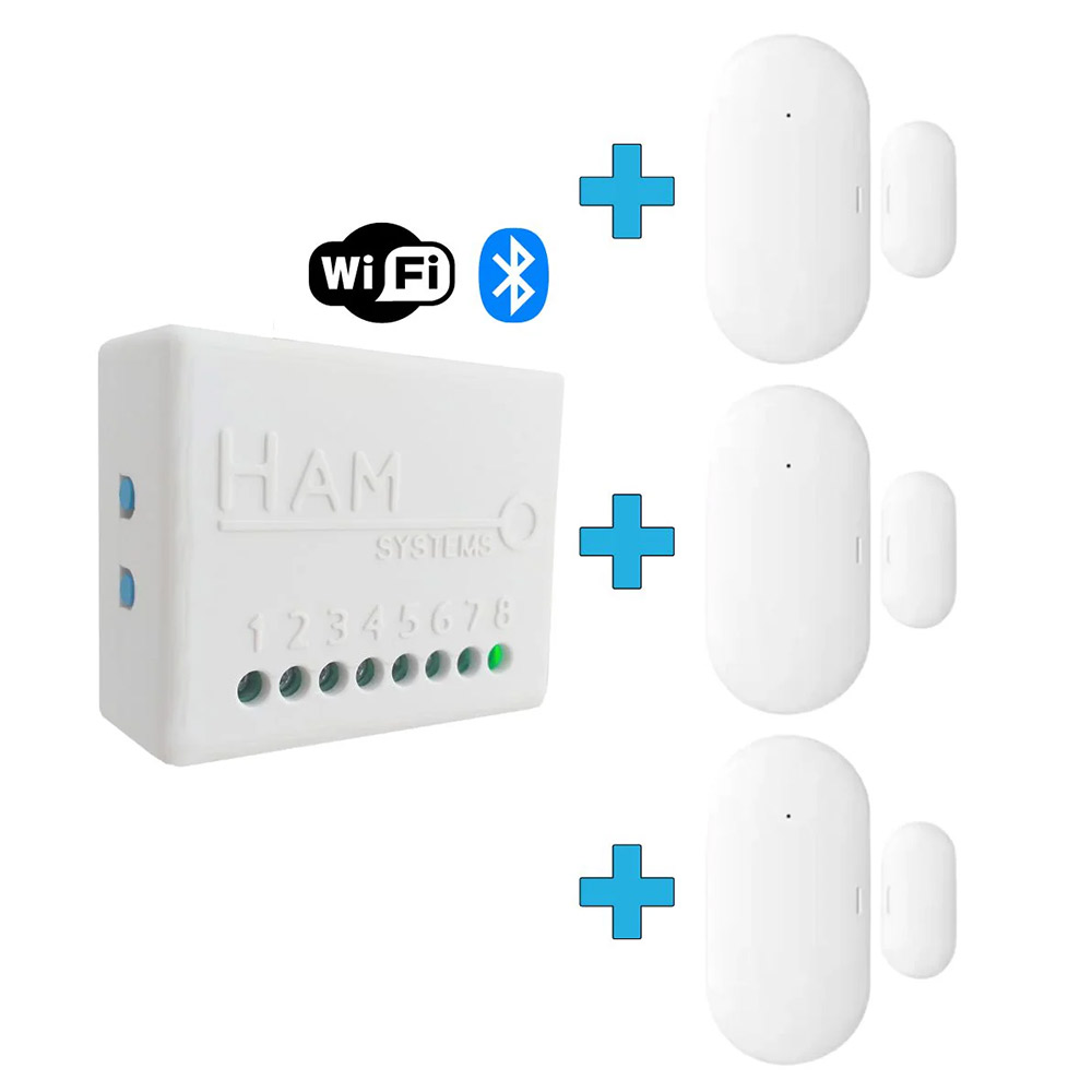 WiFi σύστημα ελέγχου κλιματιστικού HAM RemoteAC με 3x Bluetooth μαγνητικές επαφές πόρτας και παραθύρου