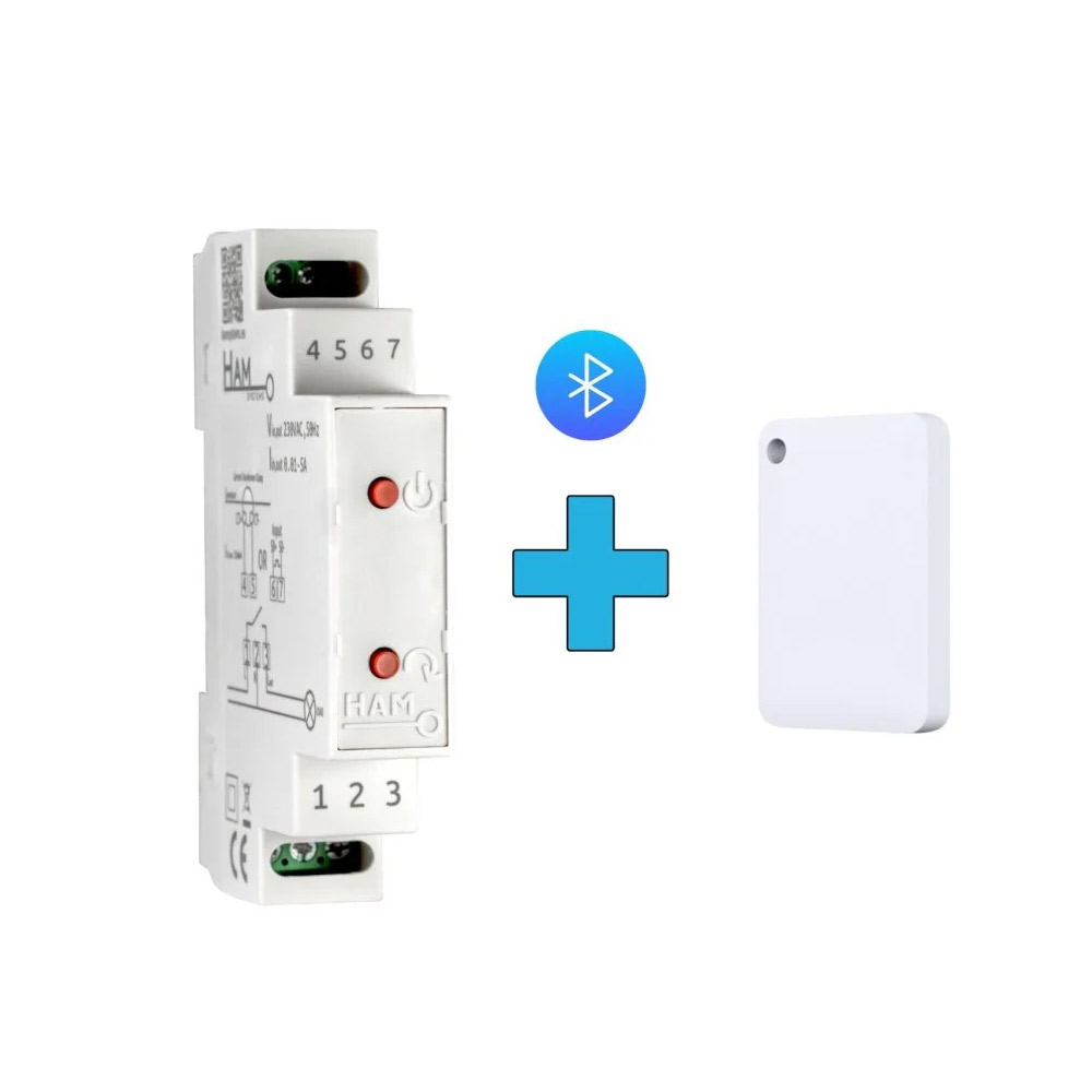 Bluetooth καρτοδιακόπτης HAM με διακόπτη ράγας Wi-Fi DinSwitch και BLE Tag για έλεγχο παροχής ρεύματος