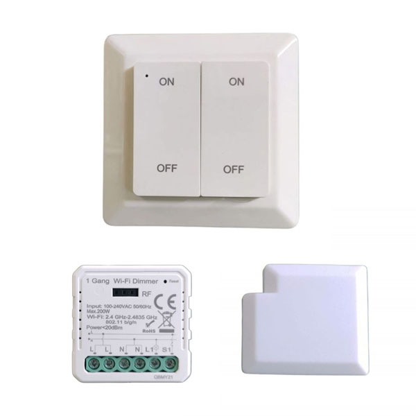 Σετ RF Switch 2 καναλιών με WiFi RF Dimmer & RF Reciever κατάλληλο για απομακρυσμένο έλεγχο μέσω εφαρμογής (Tuya)