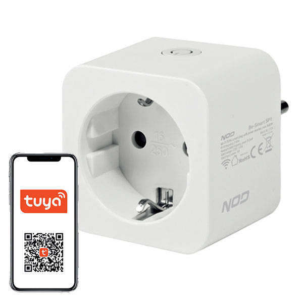 Wi-Fi TUYA Smart Plug με μετρητή κατανάλωσης ενέργειας 3680W 16A για απομακρυσμένο έλεγχο σε λευκό χρώμα