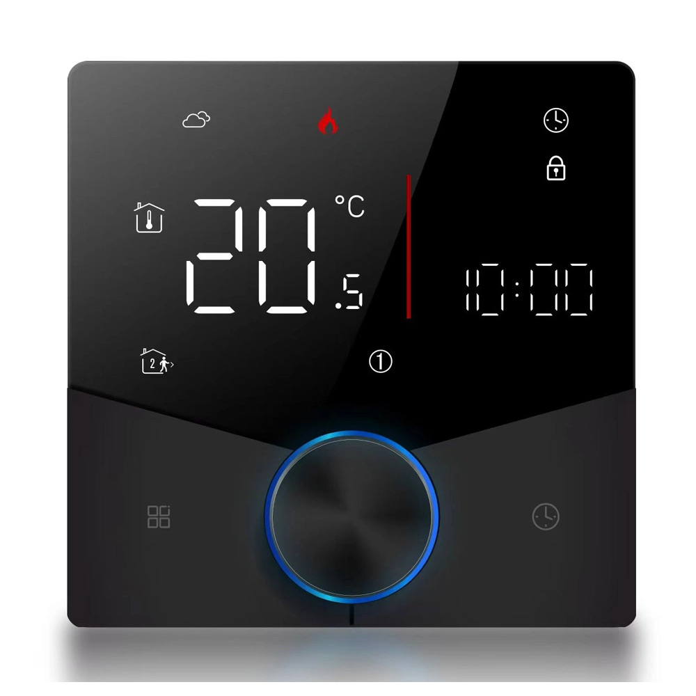 Smart Wi-Fi θερμοστάτης πετρελαίου BHT-009GBLW χωνευτός μαύρος για ομοιόμορφο και άνετο έλεγχο της θερμοκρασίας