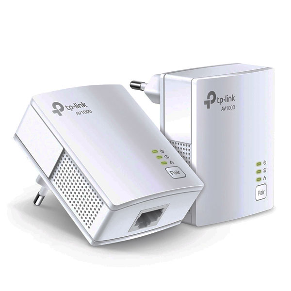 TP-LINK Powerline Starter Kit TL-PA7017, AV1000 Gigabit Ver. 4.0 Powerline διπλό για ενσύρματη σύνδεση με Passthrough πρίζα & θύρα Gigabit Ethernet