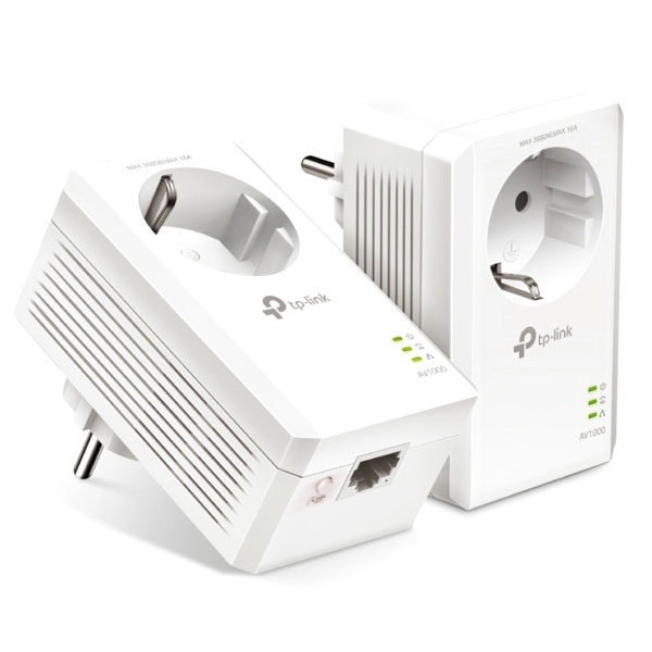 TP-LINK Powerline kit TL-PA7017P AV1000 Gigabit Ver. 4.0 διπλό για ενσύρματη σύνδεση με Passthrough πρίζα & θύρα Gigabit Ethernet