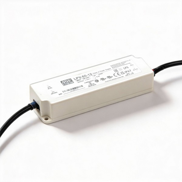 Μετασχηματιστής 24V 60W IP44 για σύνδεση έως 600 LED με πράσινο καλώδιο καουτσούκ 3 m (600-09422)