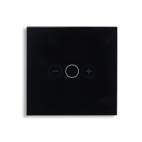 Smart Wi-Fi Γυάλινο πάνελ διακόπτη dimmer (ροοστάτης) αφής σε μαύρο χρώμα για έλεγχο φωτισμού μέσω smartphone 85x85x10mm wifi & zigbee