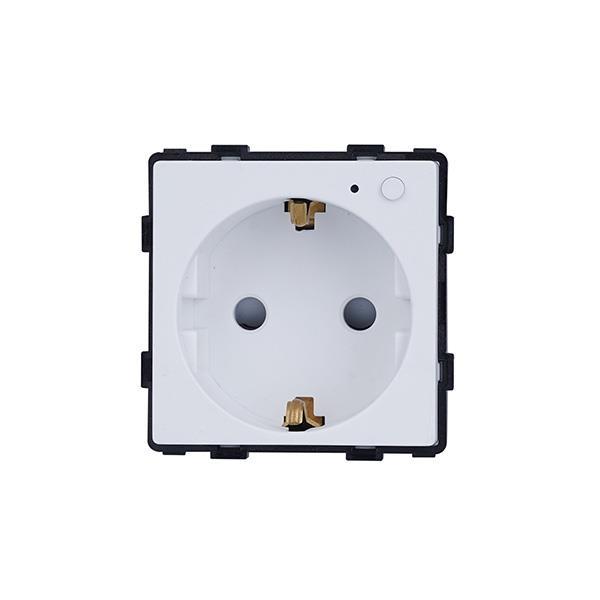 Smart wifi πρίζα σούκο 16A λευκή με ένδειξη λειτουργίας μπουτόν on/off και μετρητή ρεύματος για παρακολούθηση μέσω smartphone