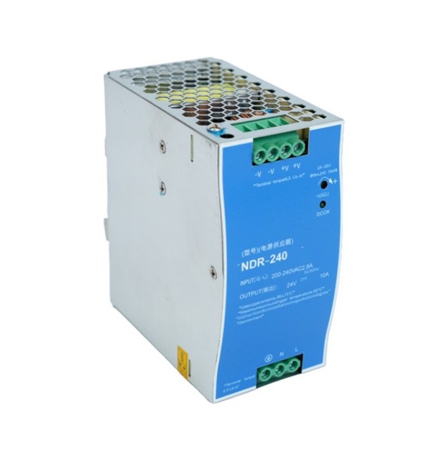 NDR-240-24 Τροφοδοτικό Ράγας DIN 230V AC/24V DC 10A 240W για Συστήματα Αυτοματισμού