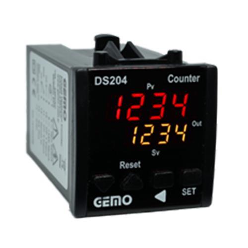 Μετρητής παλμών DS204 GEMO 48x48 100-240V AC/DC τεσσάρων ψηφίων