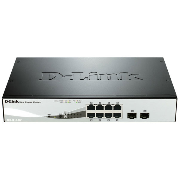 Μεταγωγέας δικτύου 10-Port PoE Gigabit Smart Managed switch 8xPoE & 2xSFP ports