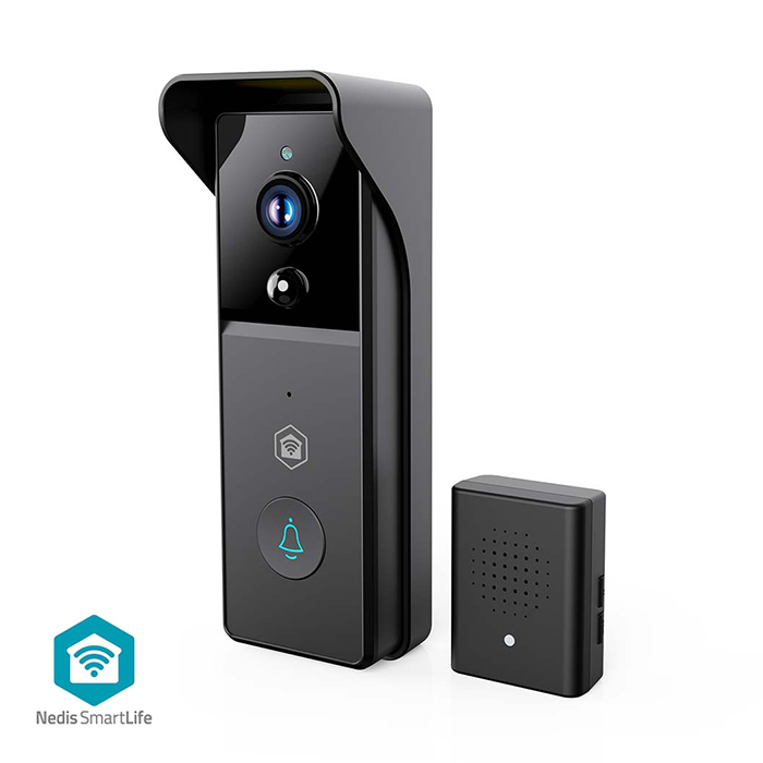 Θυροτηλεόραση Nedis SmartLife 233-2887 Wi-Fi επαναφορτιζόμενη με κάμερα Full HD 1296p, αισθητήρα κίνησης, νυχτερινή όραση και ασύρματο κουδούνι